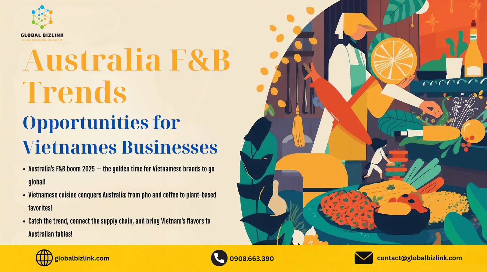 Xu hướng F&B 2025 tại Úc & Cơ Hội Vàng Cho Doanh Nghiệp Việt